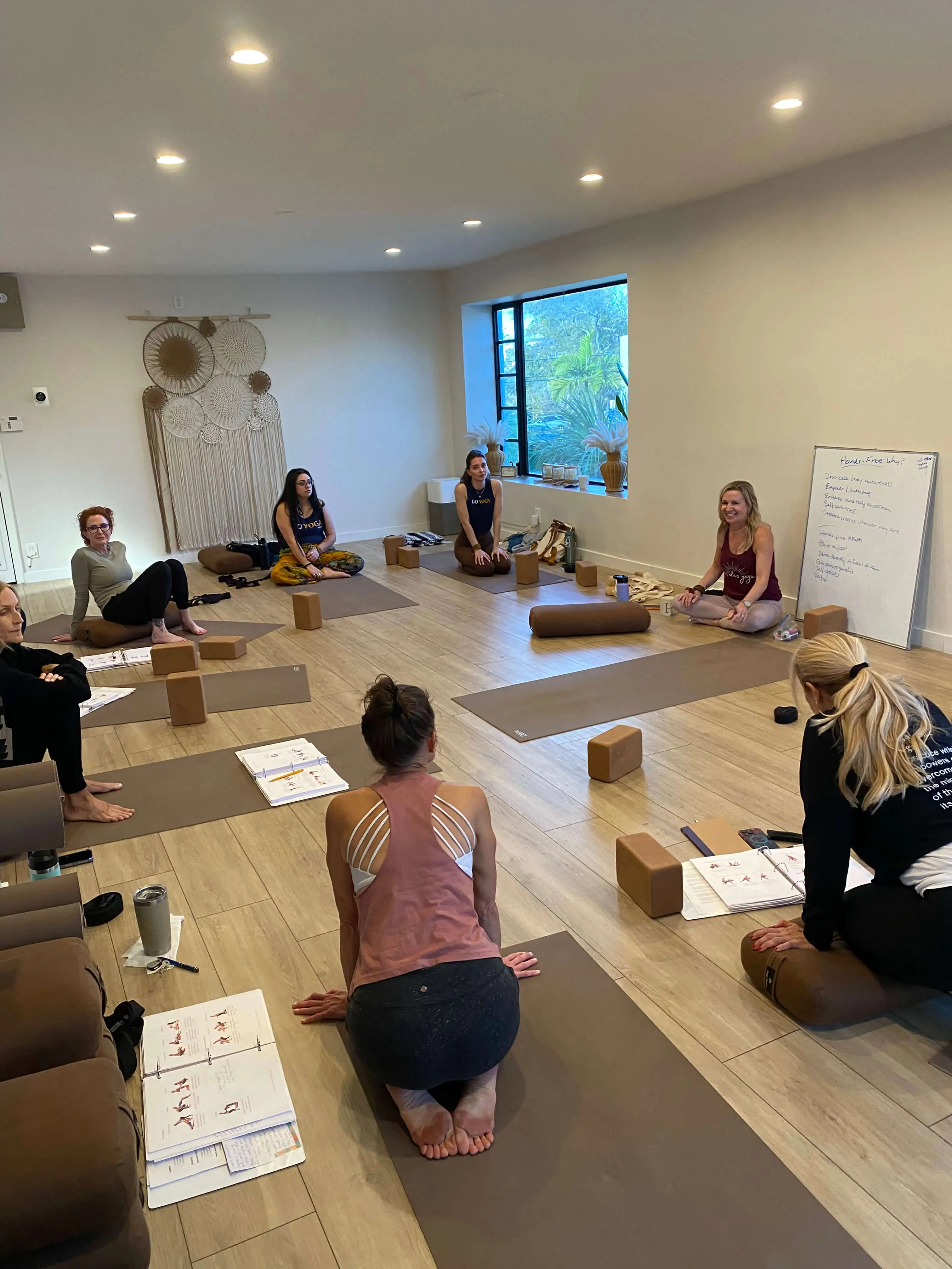 Yoga students in a circle